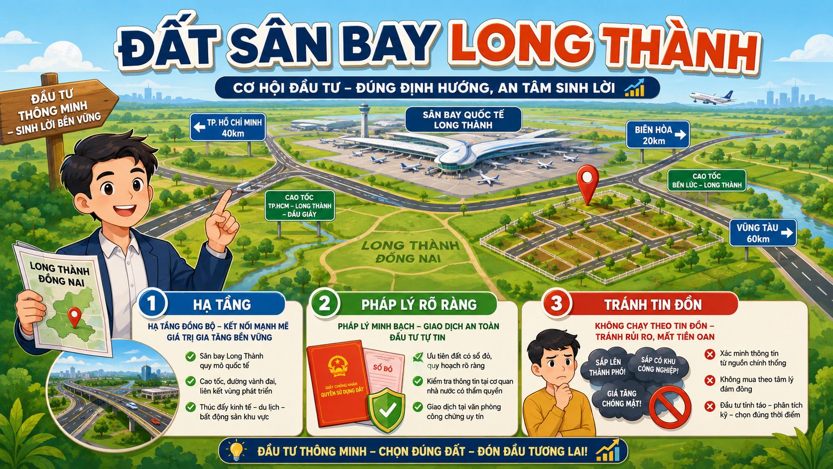 Infographic đầu tư đất sân bay Long Thành: khu nên mua và khu nên tránh
