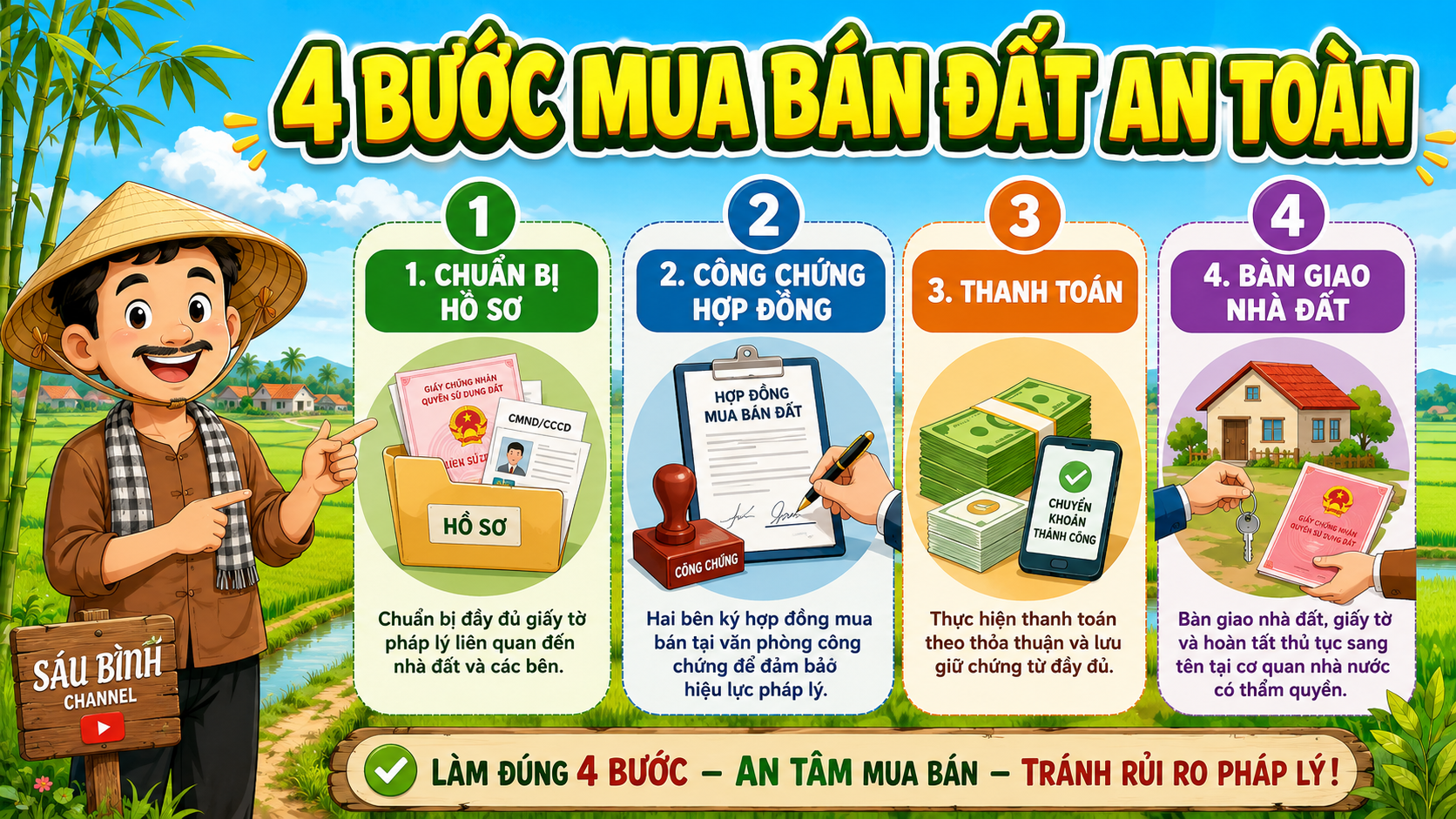 4 bước mua bán đất an toàn
