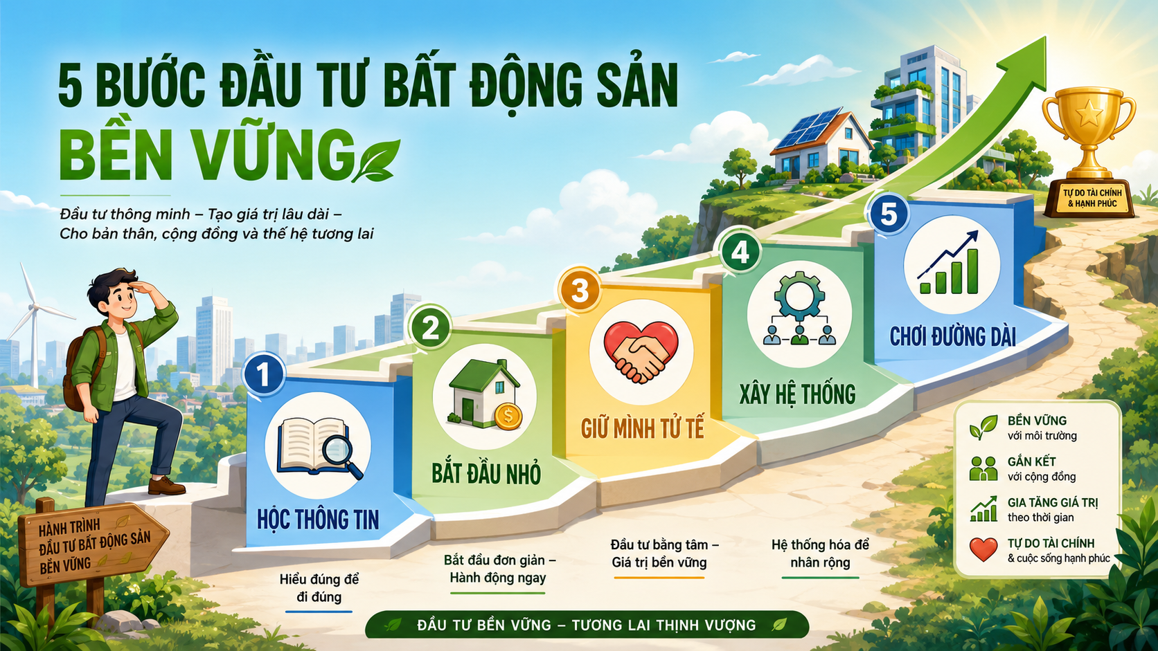 5 bước đầu tư bất động sản bền vững theo lộ trình