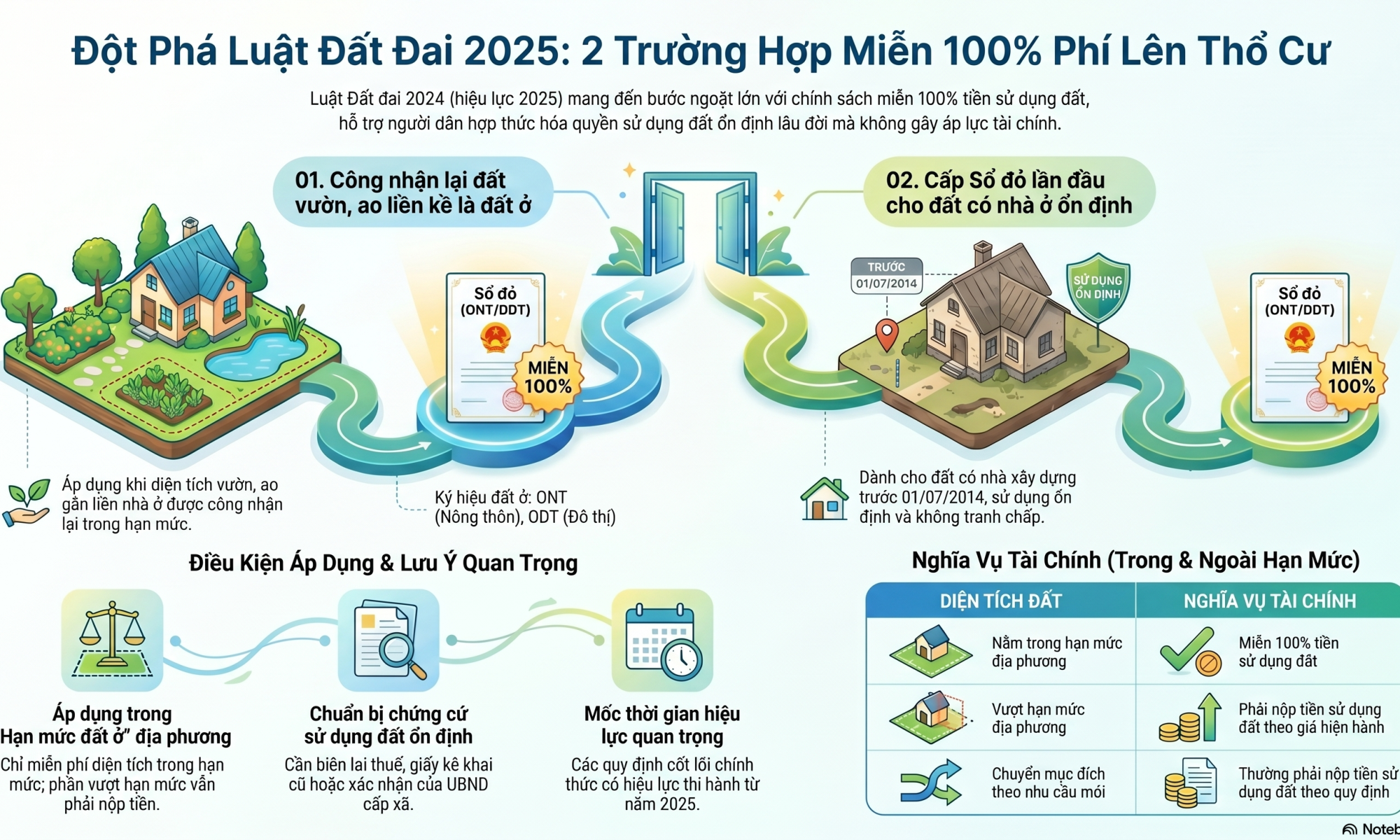 Luật đất đai 2024 - miễn phí cấp sổ đỏ cho đất thổ cư