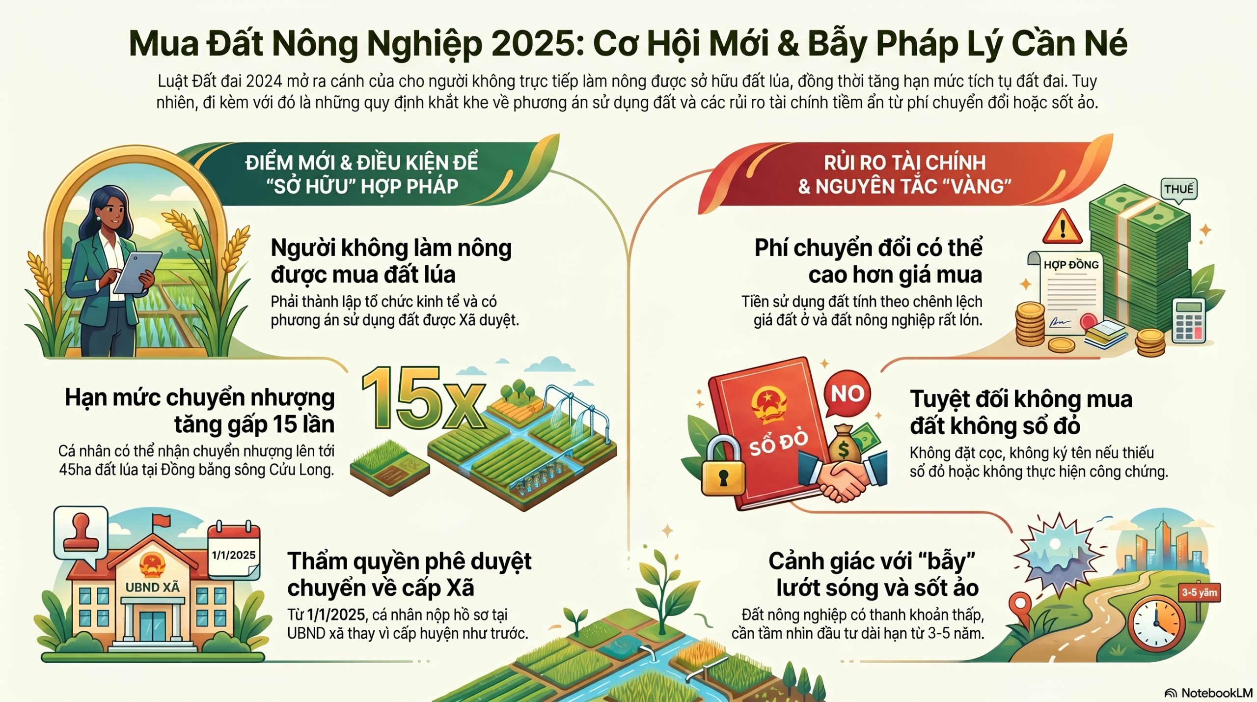 Đầu tư đất nông nghiệp theo Luật Đất đai 2024: cơ hội mới và cạm bẫy pháp lý