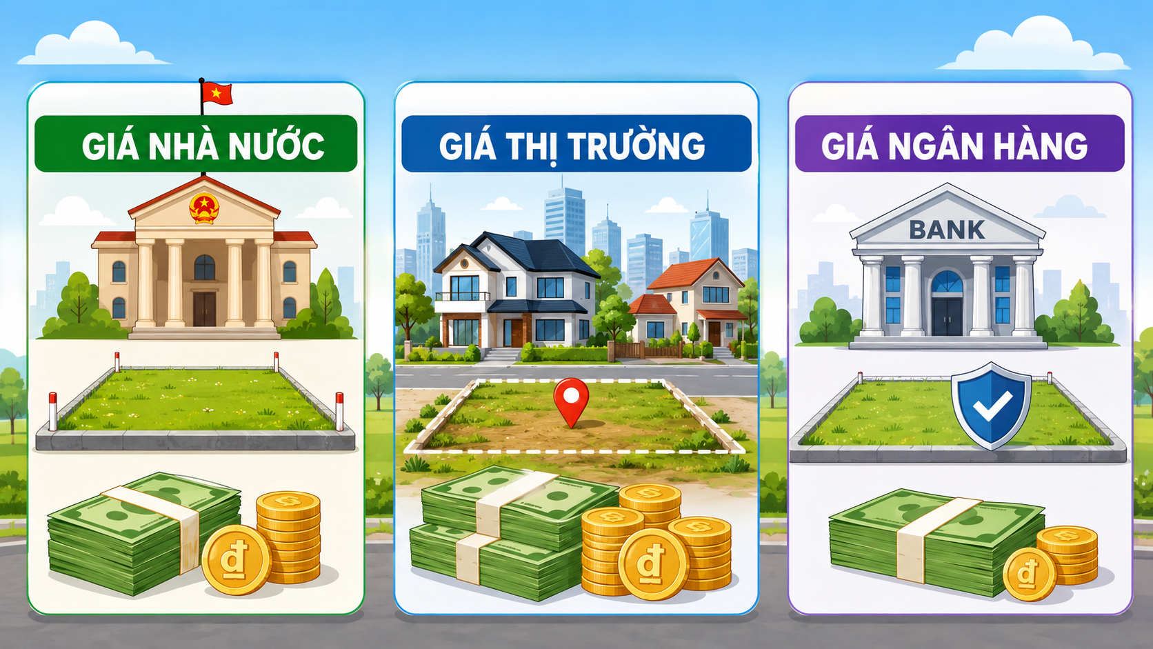 Ba loại giá của một miếng đất nông nghiệp: giá nhà nước, giá thị trường, giá ngân hàng