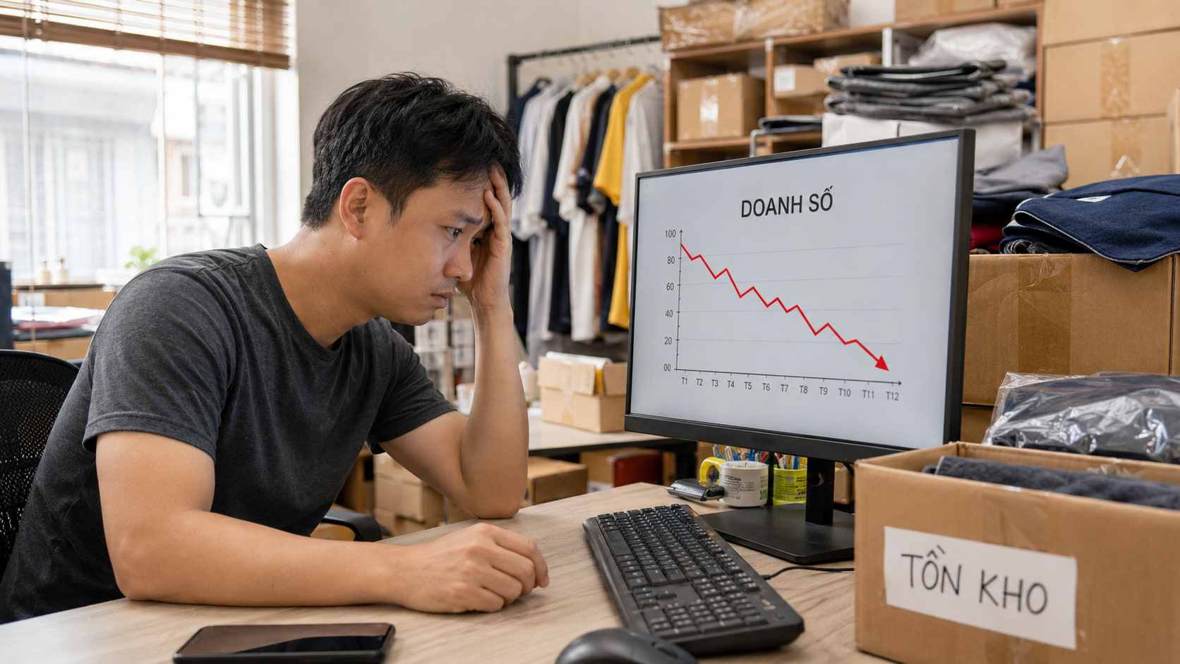 Người bán hàng online lo lắng vì doanh số giảm và tồn kho tăng