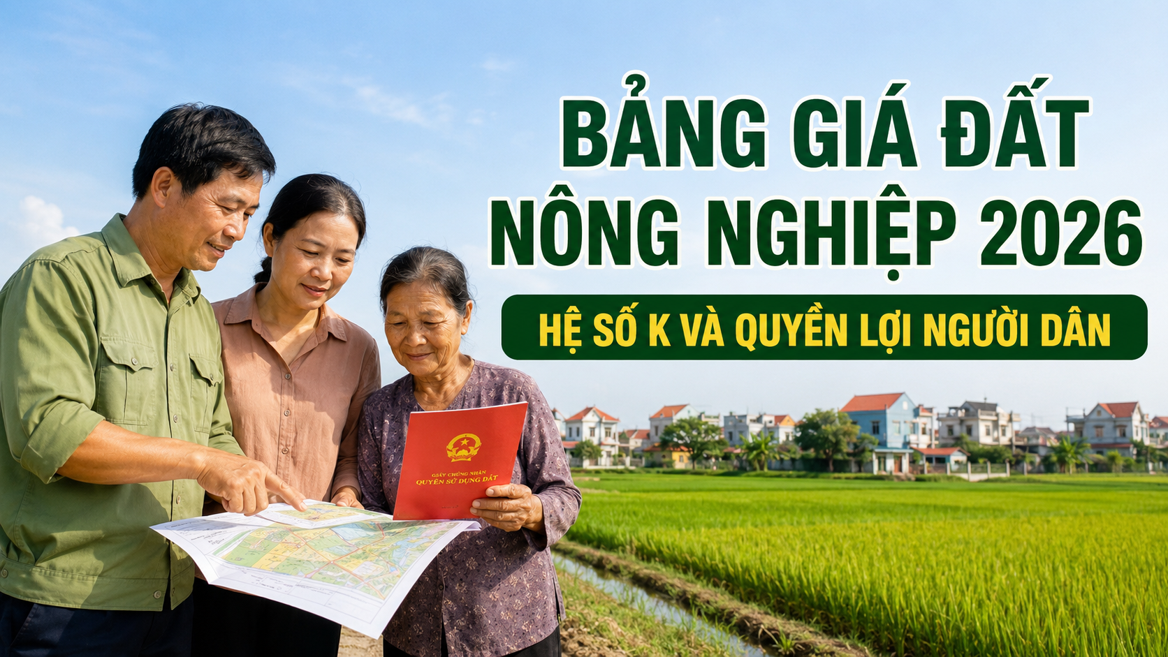 Bảng giá đất nông nghiệp 2026 và hệ số K - quyền lợi người dân