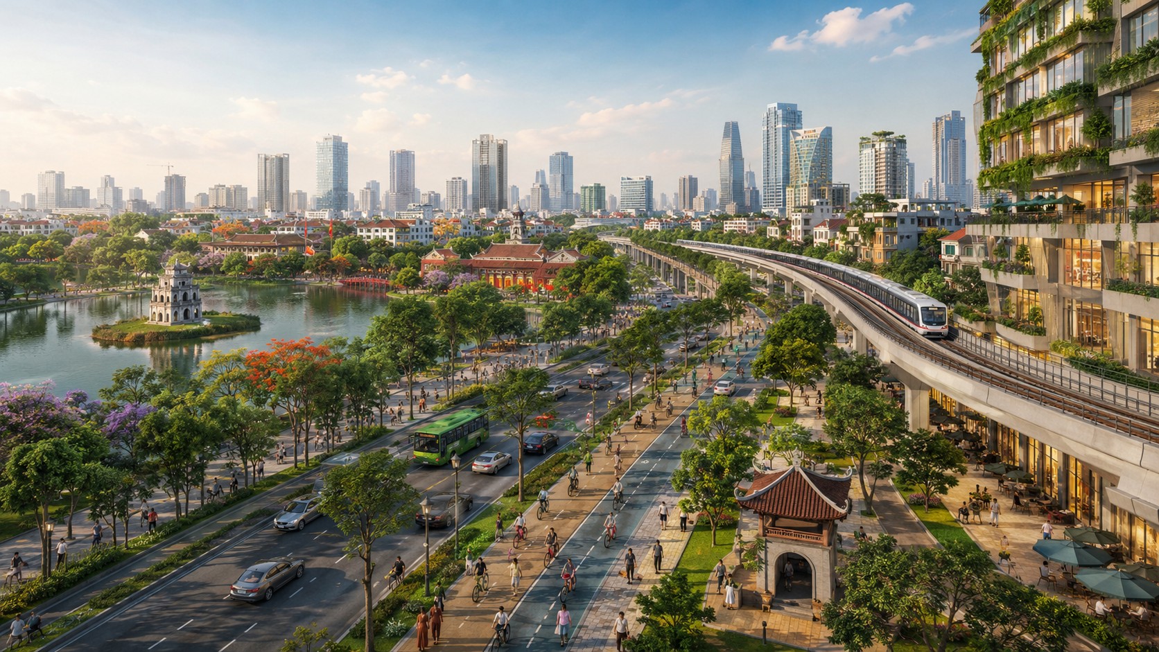 Bảo tồn khu phố cổ Hồ Gươm trong quy hoạch đất đai đô thị Hà Nội hiện đại và xanh