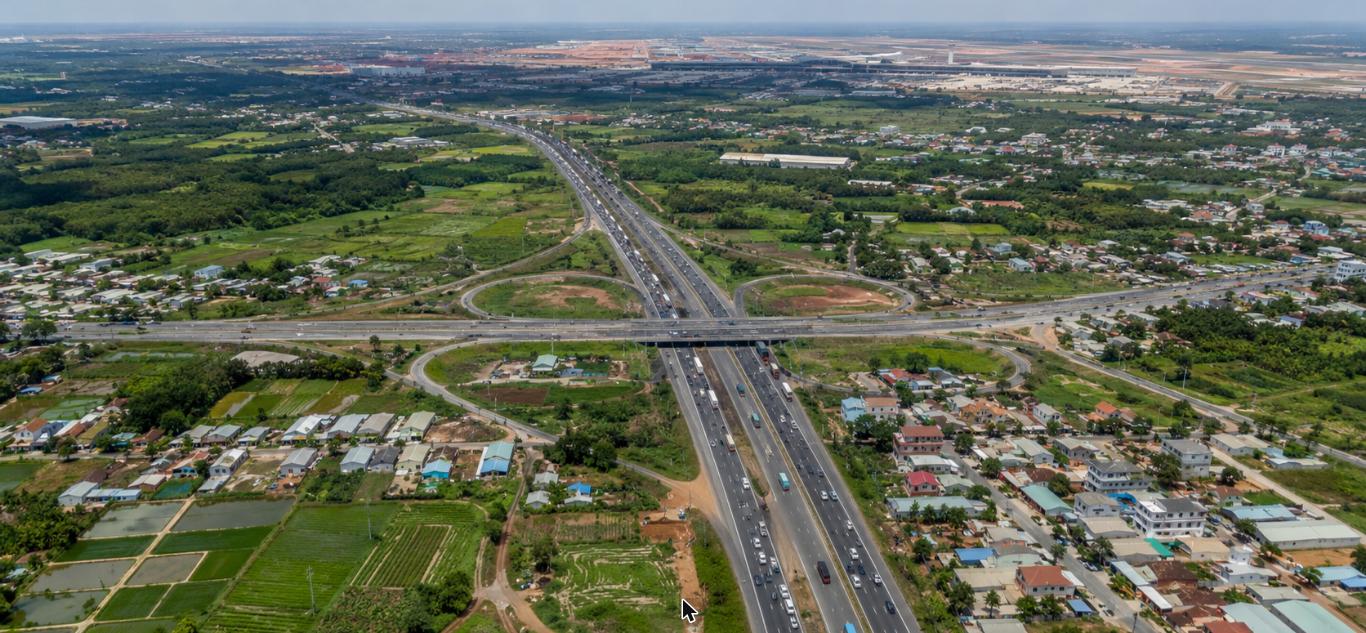 Cao tốc kết nối sân bay Long Thành đi qua khu đất nông nghiệp vùng ven