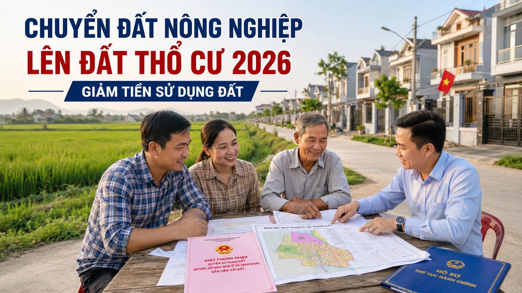 Gia đình tìm hiểu thủ tục chuyển đất nông nghiệp sang đất ở năm 2026