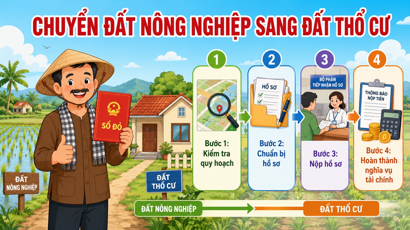 Các bước chuyển đất nông nghiệp sang đất thổ cư