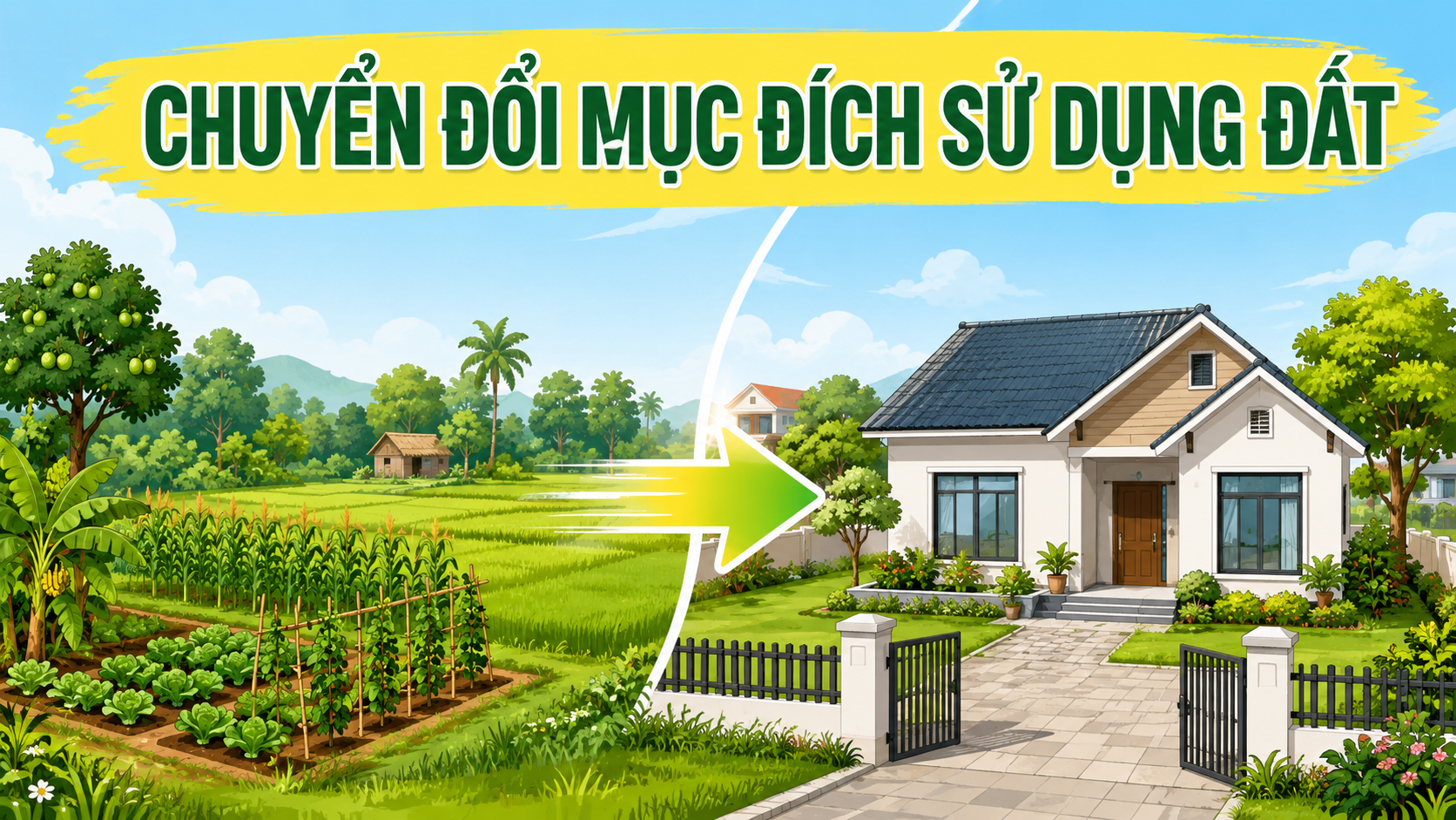 Minh họa chuyển đổi mục đích sử dụng đất từ đất nông nghiệp sang đất ở