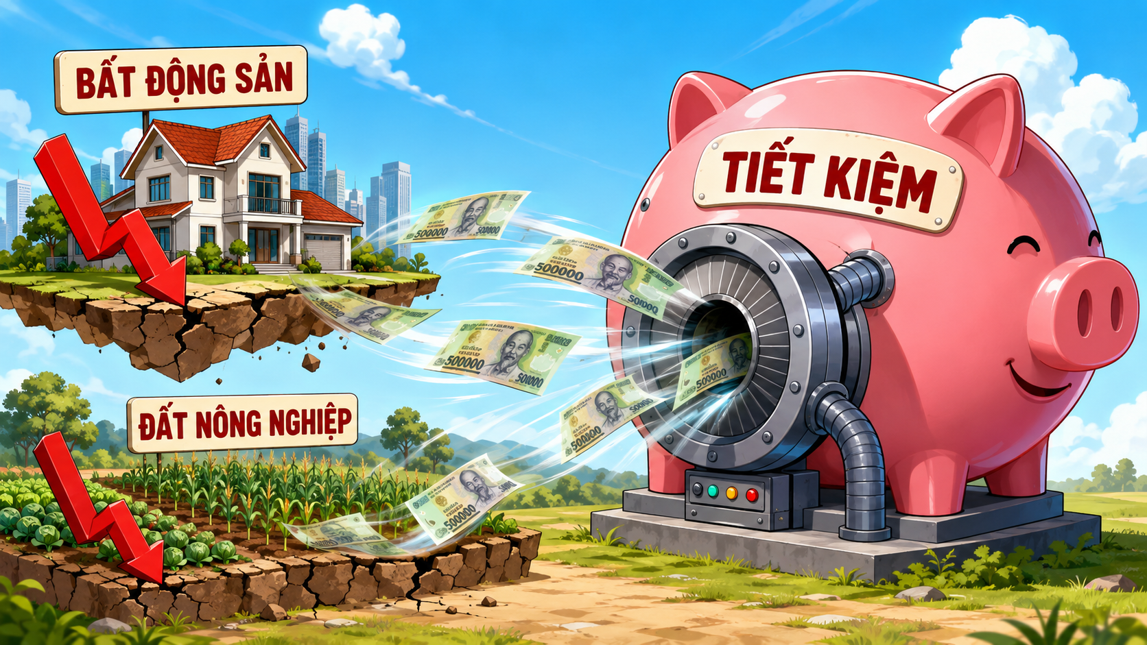 Dòng tiền từ đất nông nghiệp và bất động sản chảy vào tiết kiệm khi lãi suất cao