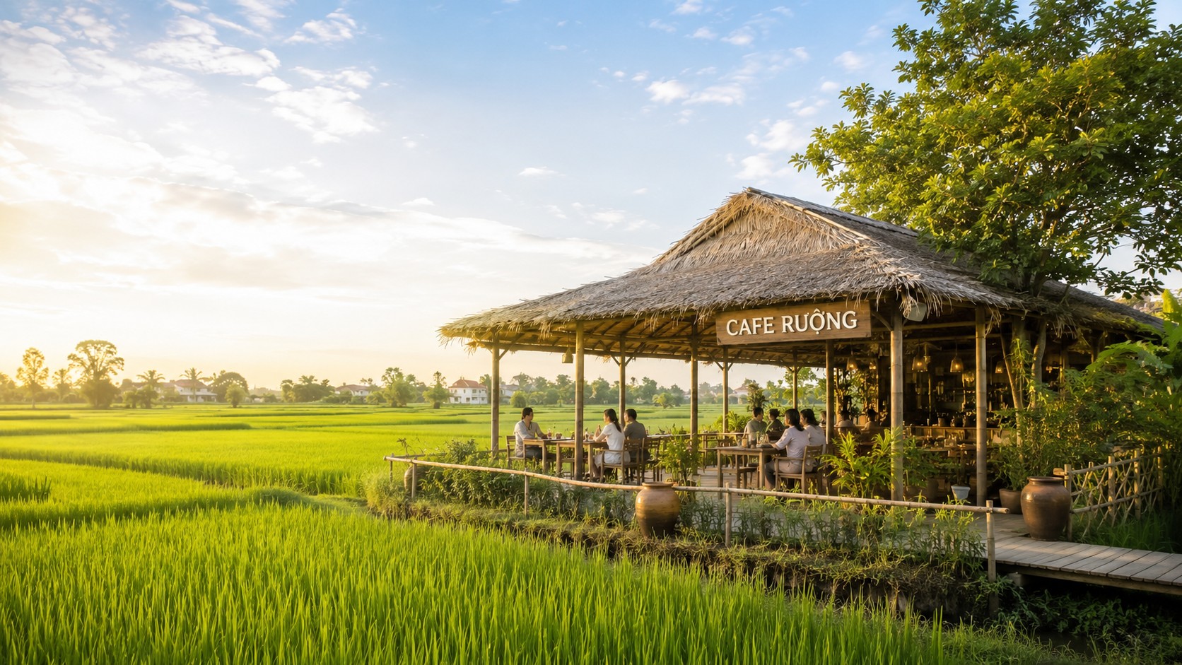 Đất nông nghiệp kết hợp quán cafe ruộng farmstay theo Luật Đất đai 2024