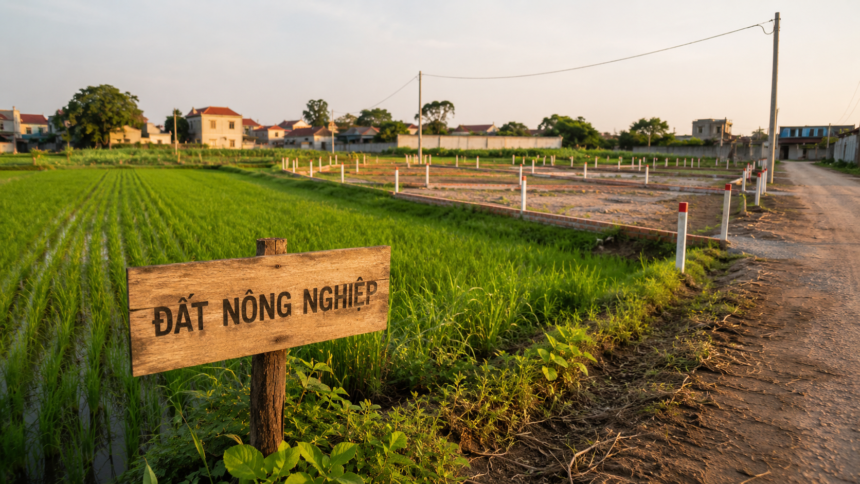 Đất nông nghiệp ở quê với khu đất quy hoạch lên thổ cư