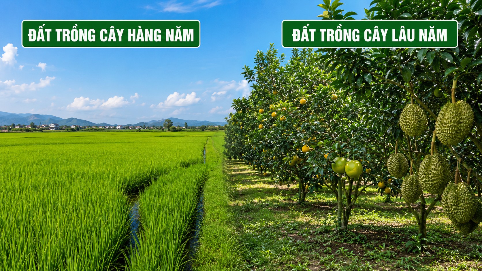 Đất nông nghiệp trồng cây hàng năm và đất trồng cây lâu năm