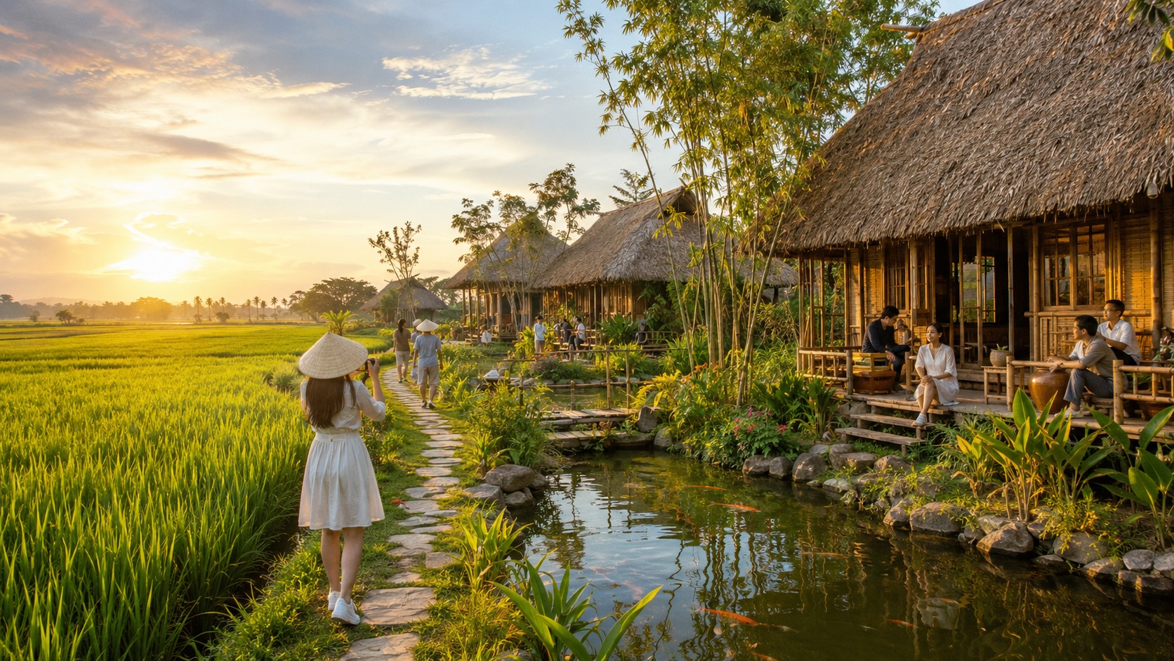 Đất nông nghiệp kết hợp du lịch farmstay bên cánh đồng lúa