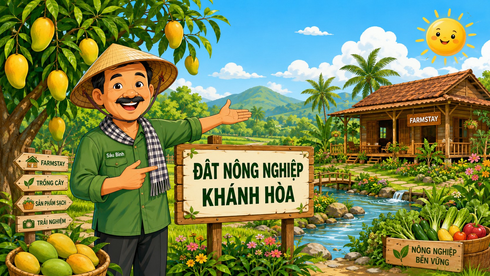 Sáu Bình giới thiệu mô hình farmstay trên đất nông nghiệp Khánh Hòa