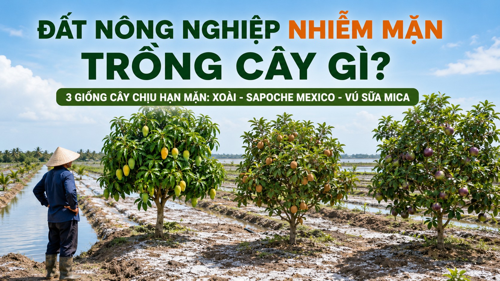 Đất nông nghiệp nhiễm mặn trồng cây gì - 3 giống cây chịu hạn mặn Xoài Sapoche Mexico Vú sữa Mica