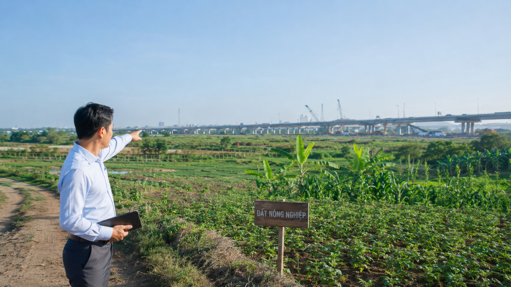 Đất nông nghiệp quanh sân bay Long Thành với hạ tầng đang thi công