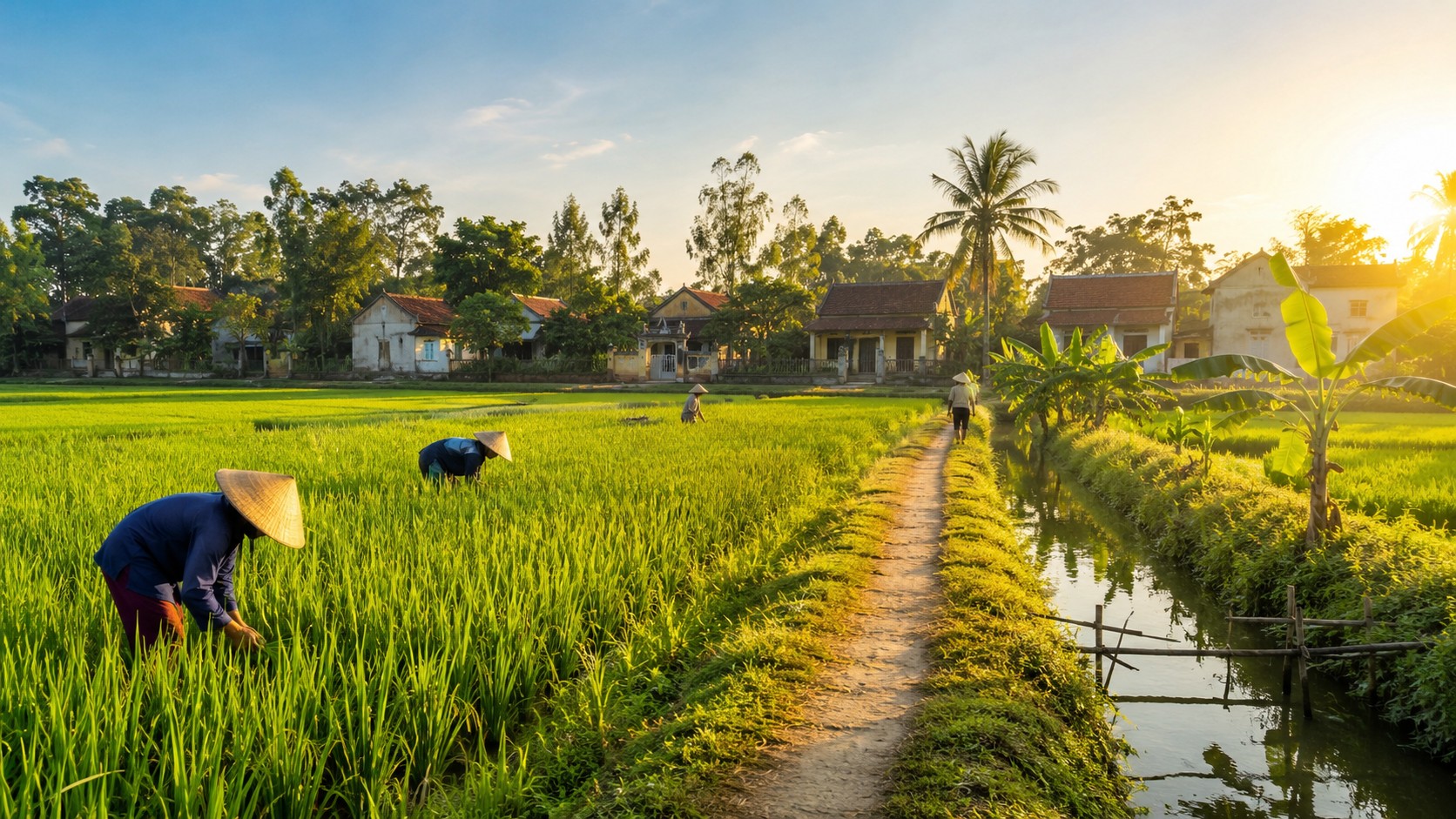 Đất nông nghiệp vùng quê Việt Nam nhìn từ trên cao