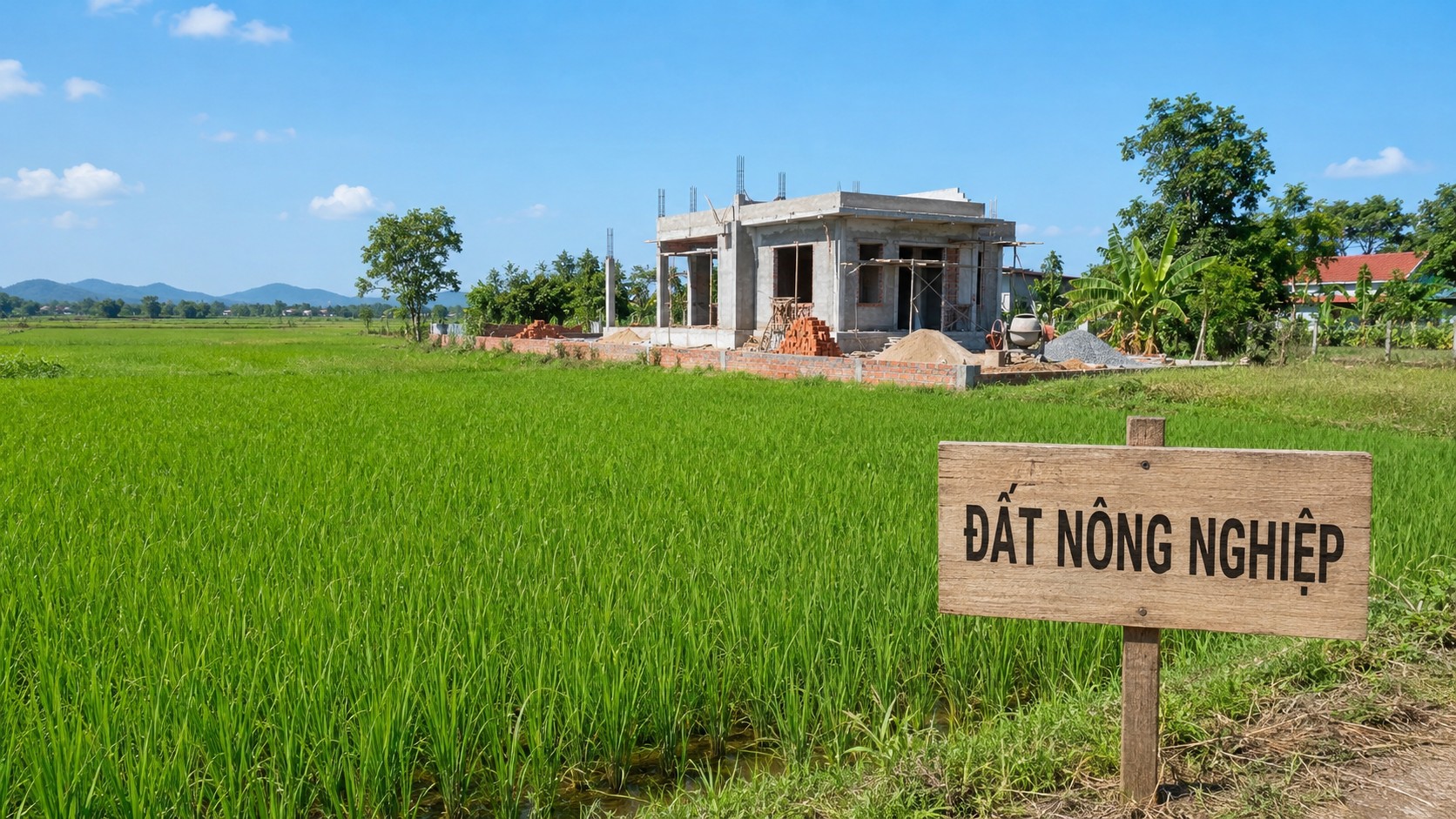 Xây nhà trên đất nông nghiệp ở nông thôn Việt Nam