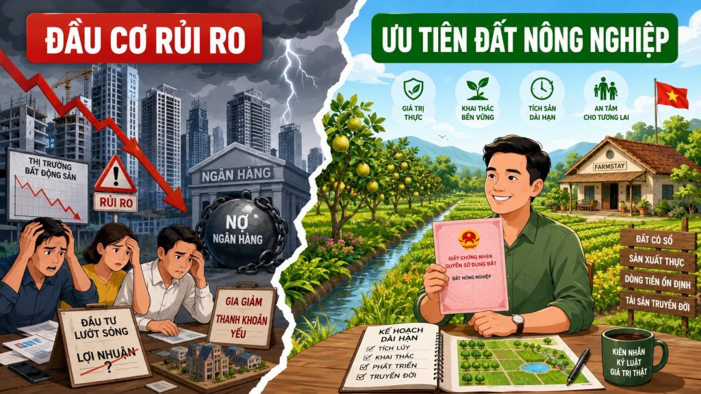 Đầu cơ bất động sản rủi ro so với ưu tiên đất nông nghiệp giá trị thật