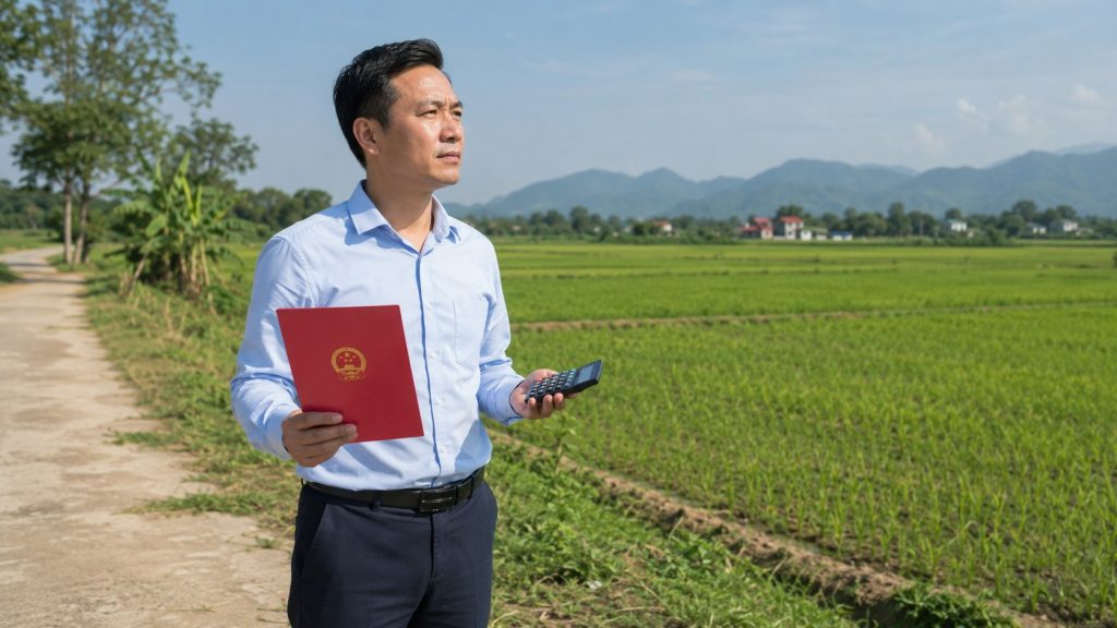 Định giá đất nông nghiệp - nhà đầu tư khảo sát thửa ruộng và sổ đỏ