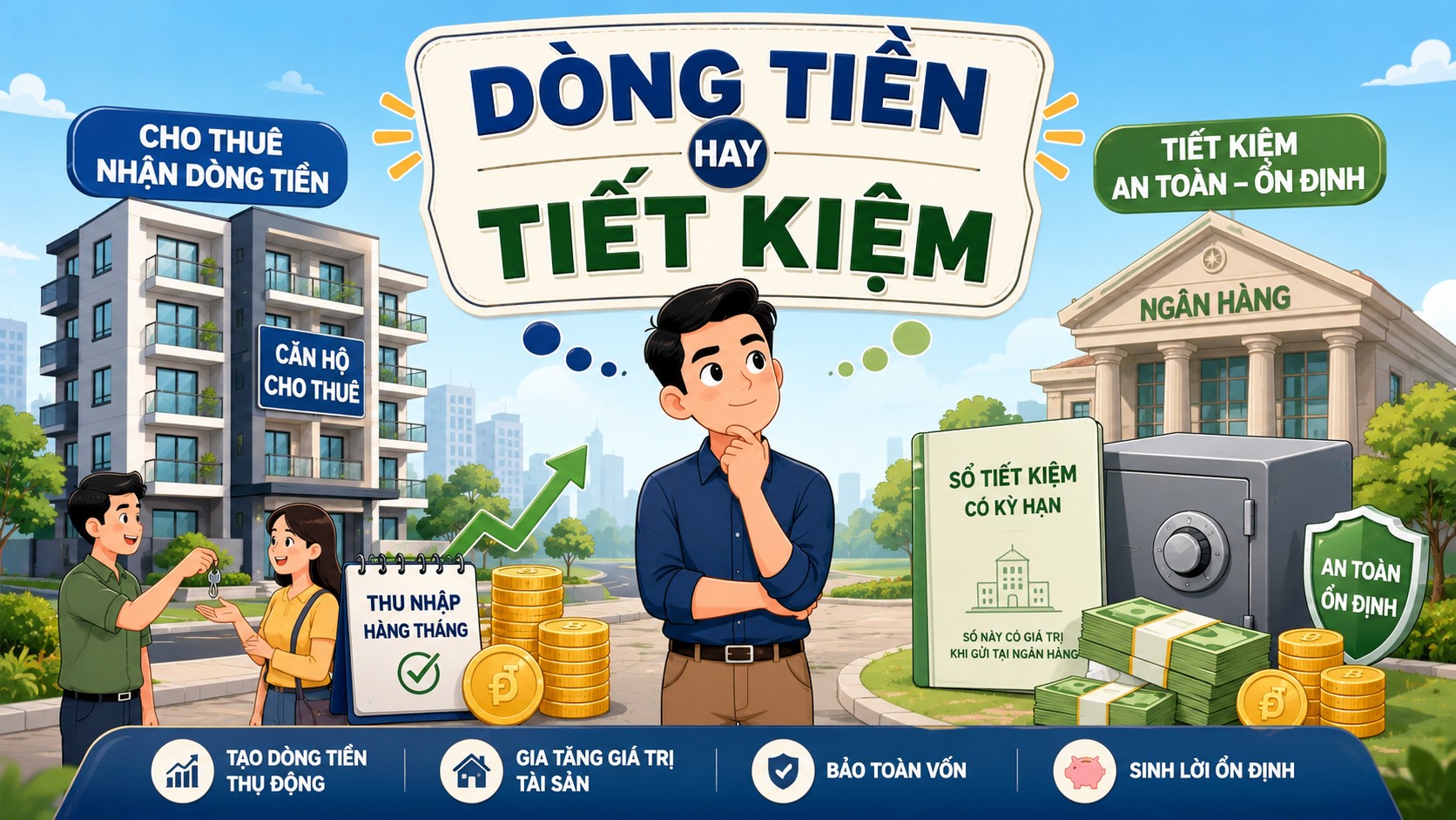 Bài toán dòng tiền hay tiết kiệm khi đầu tư bất động sản