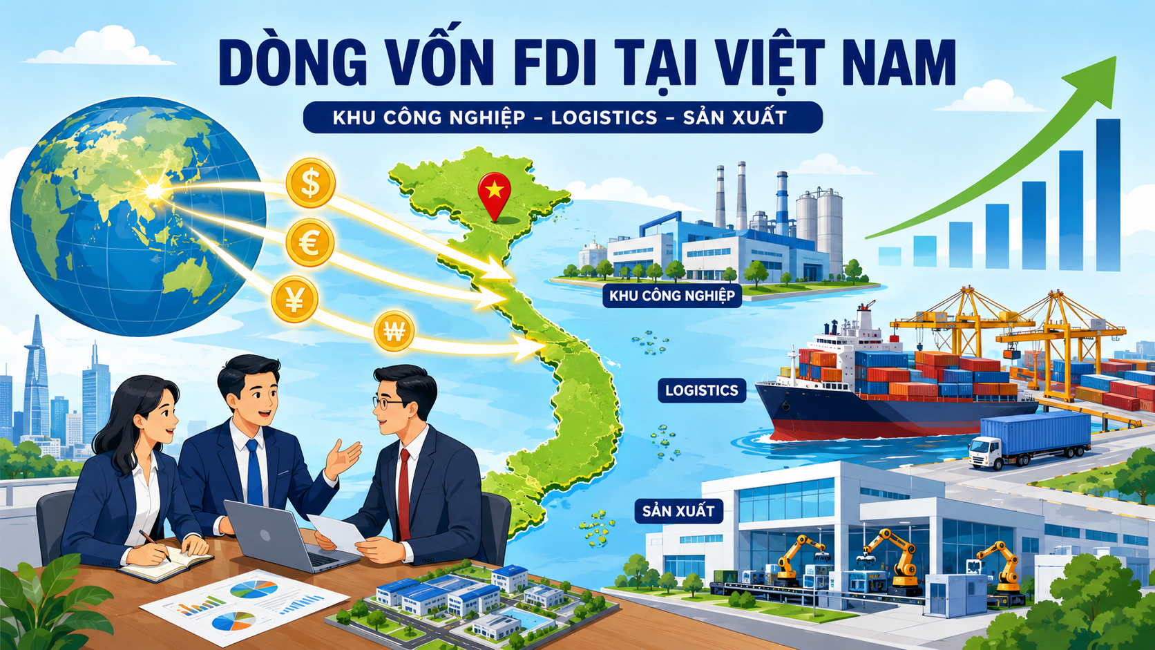Dòng vốn FDI chuyển dịch vào bất động sản công nghiệp Việt Nam