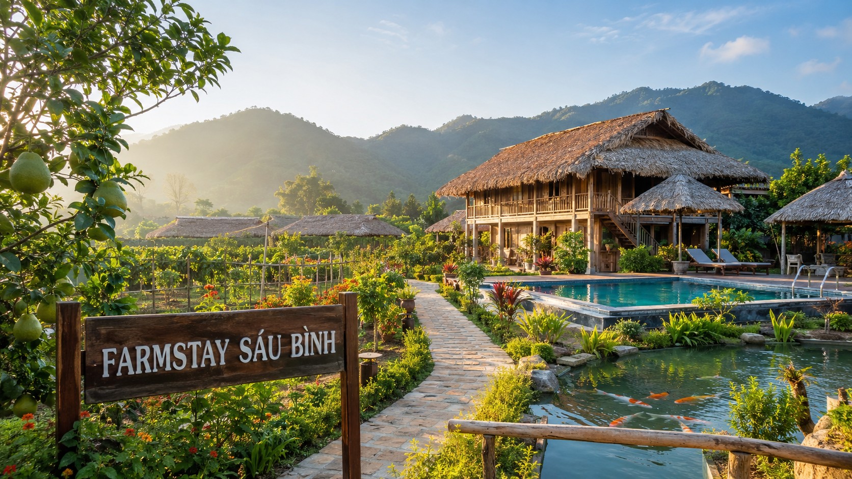 Khu farmstay nghỉ dưỡng trên đất nông nghiệp Sáu Bình