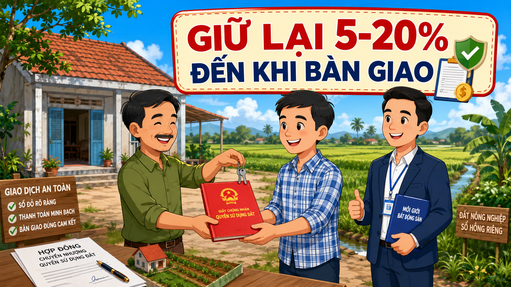 Giữ lại 5-20% đến khi bàn giao