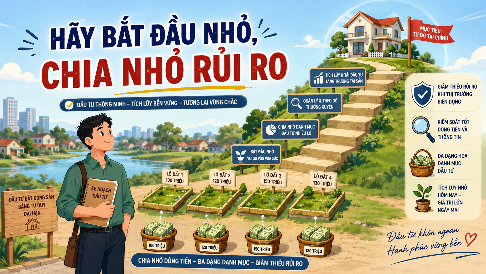 Hãy bắt đầu nhỏ, chia nhỏ rủi ro - bài học đầu tư bất động sản từ Nguyễn Hữu Tuyên