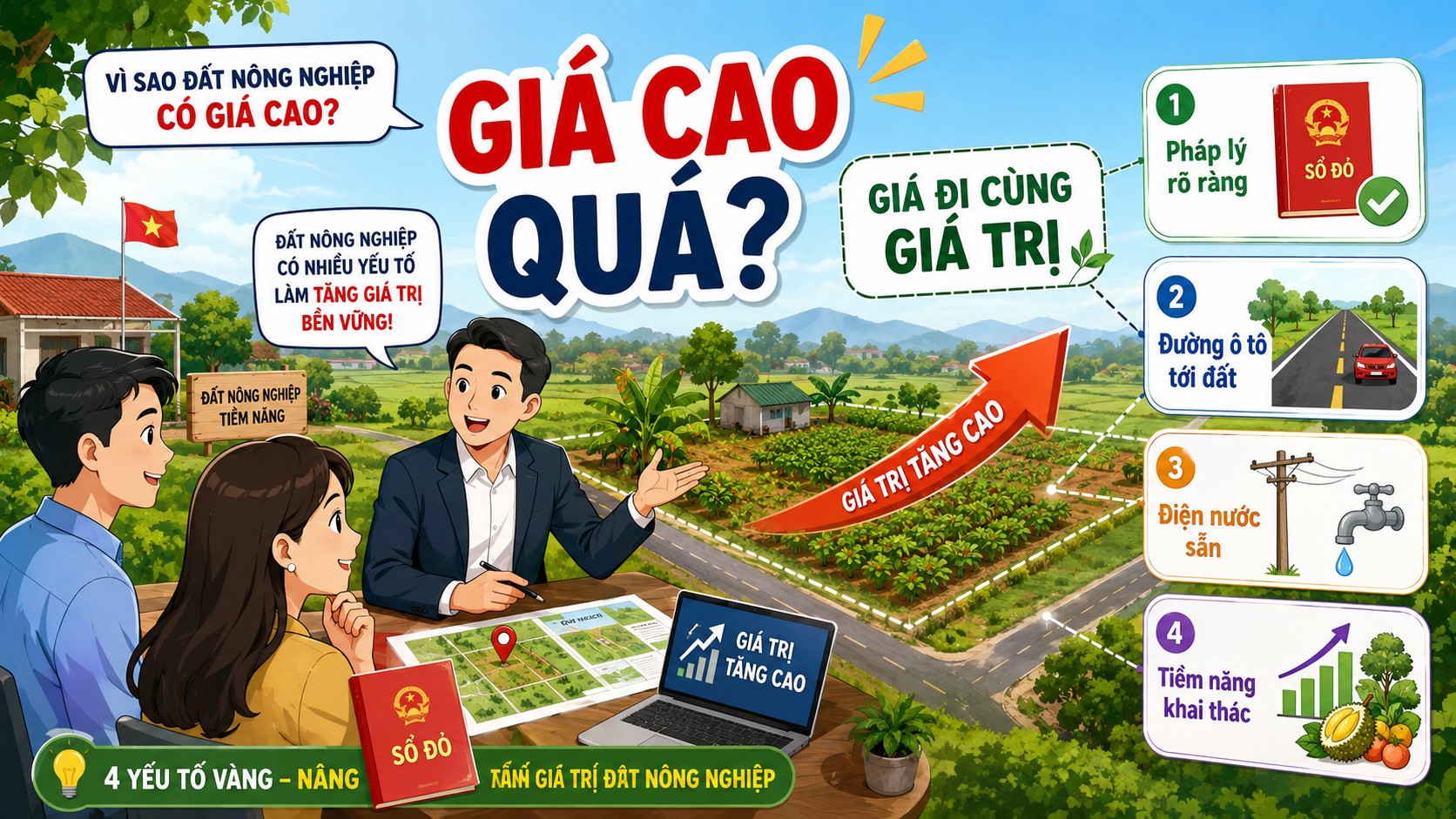 Infographic xử lý khi khách chê đất nông nghiệp giá cao