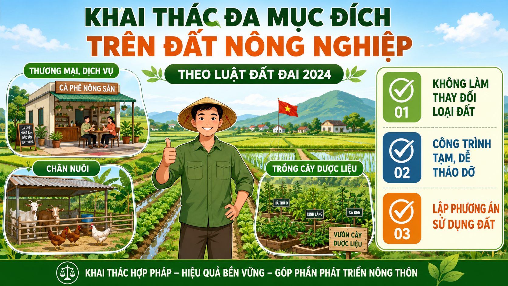 Khai thác đa mục đích trên đất nông nghiệp theo Luật Đất đai 2024