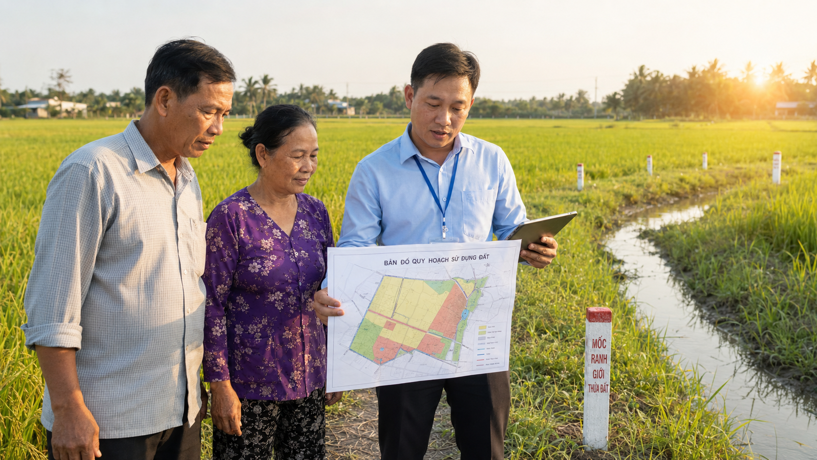Kiểm tra quy hoạch đất đai trên bản đồ quy hoạch sử dụng đất tại ruộng