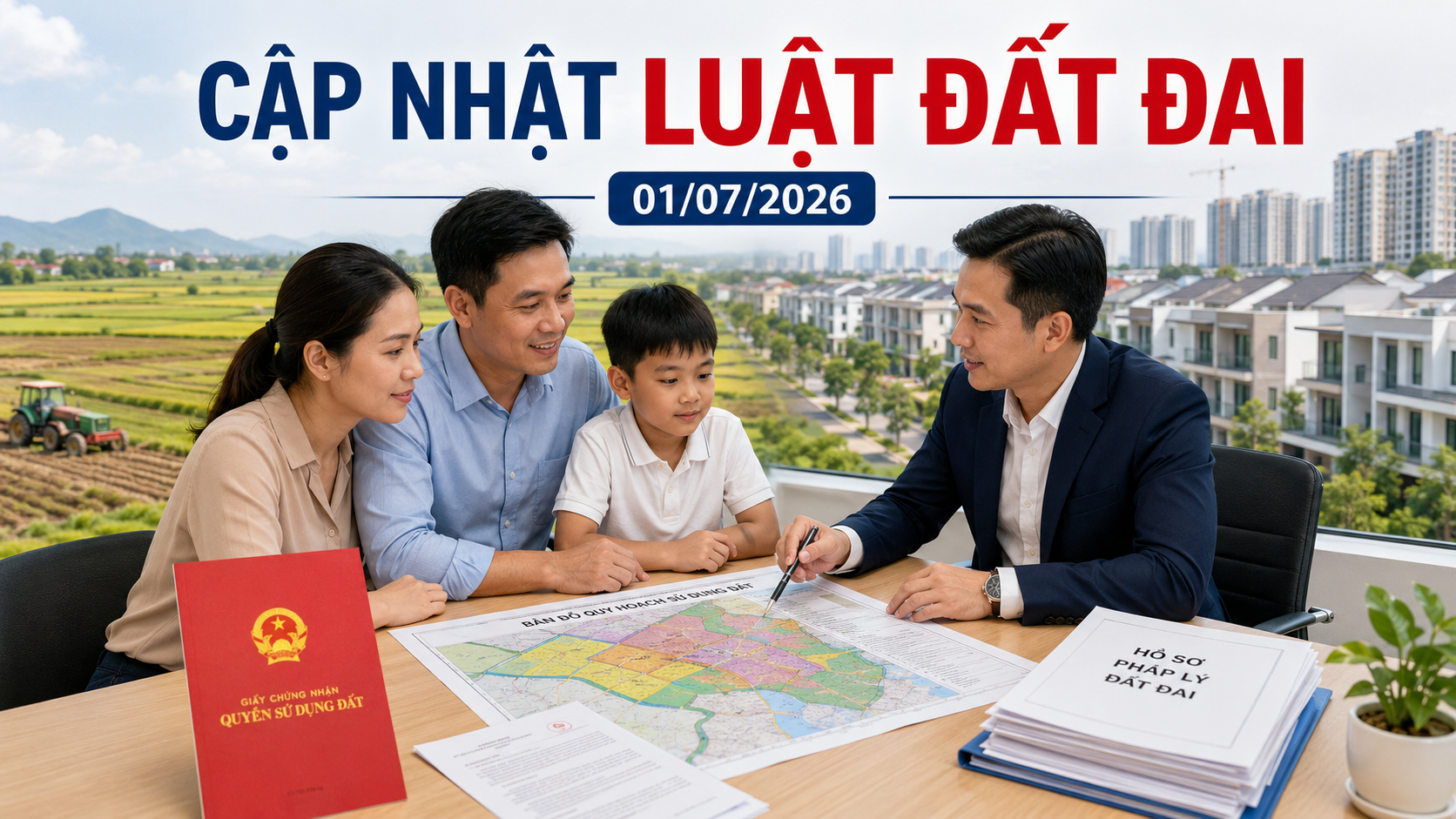 Luật đất đai 2026: 5 thay đổi quan trọng từ 01/07/2026 về đất nông nghiệp và sổ đỏ