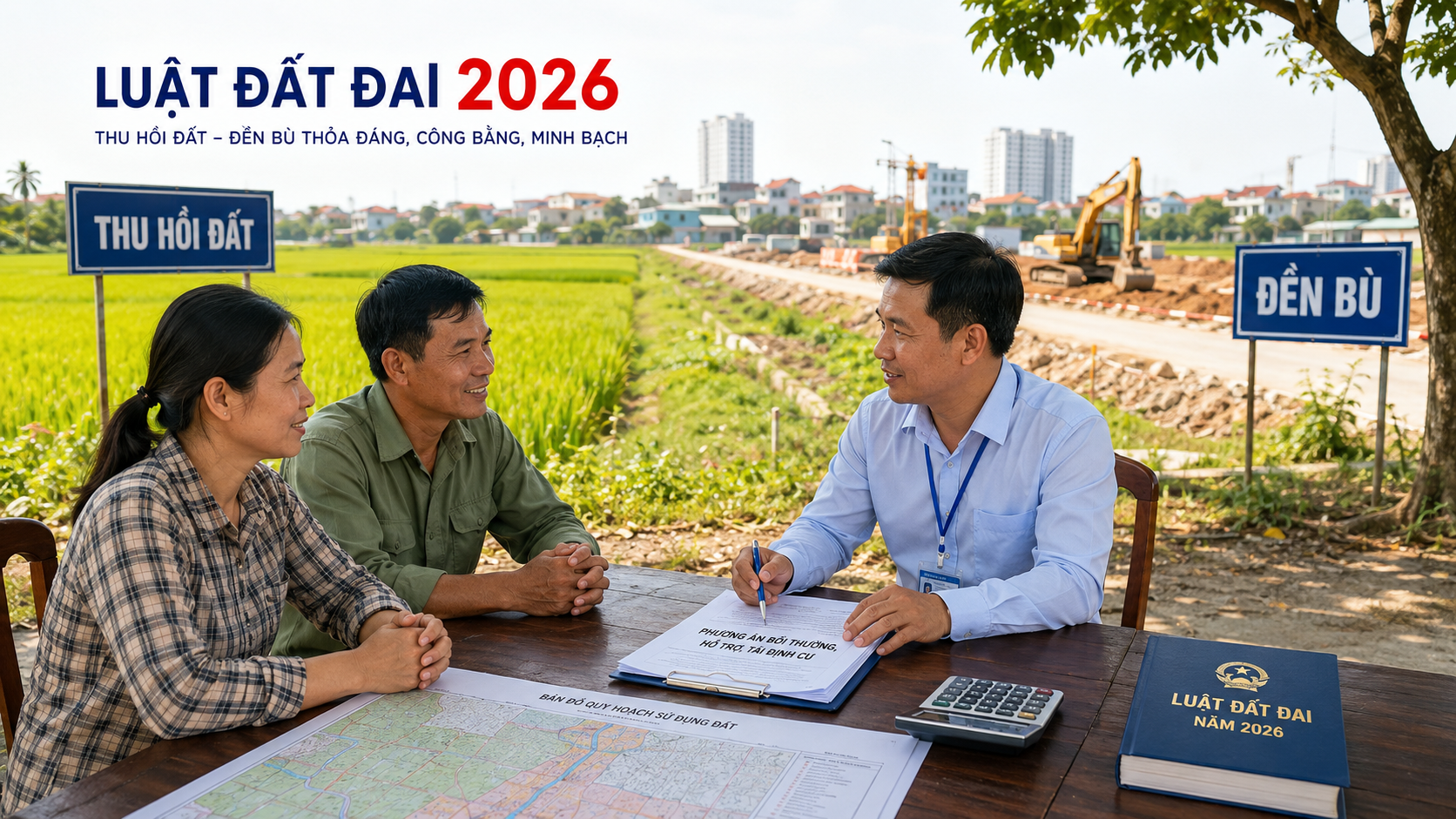 Luật đất đai mới nhất 2026 quy định về thu hồi đất và đền bù