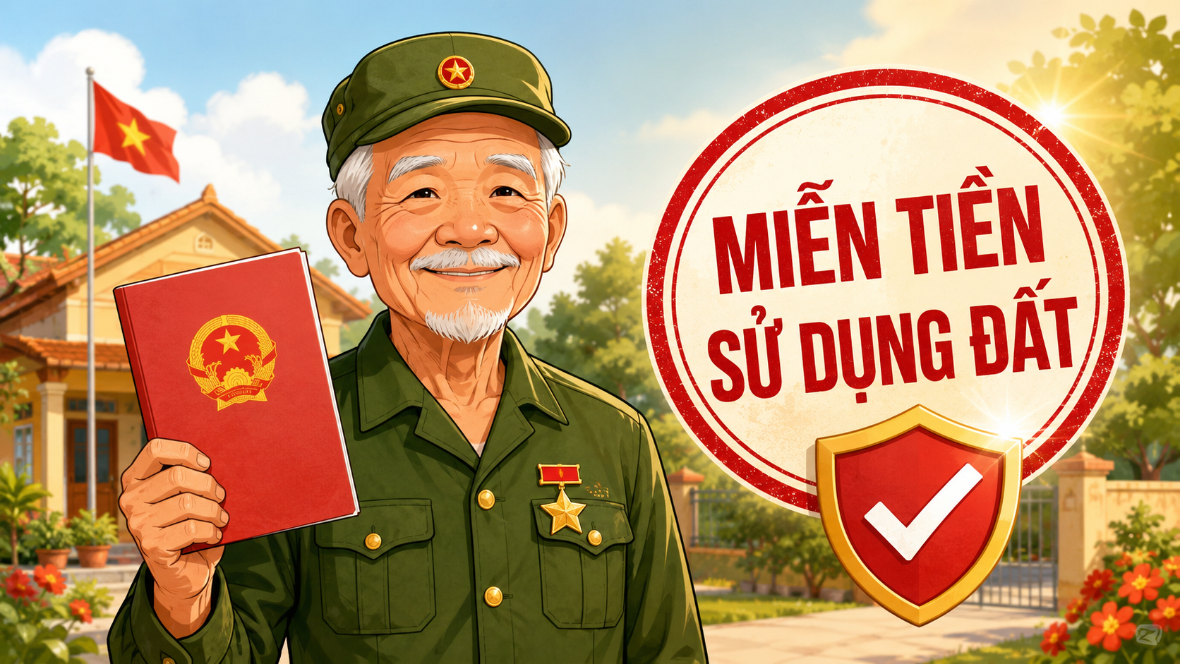 Người có công được miễn tiền sử dụng đất khi chuyển đổi mục đích sử dụng đất