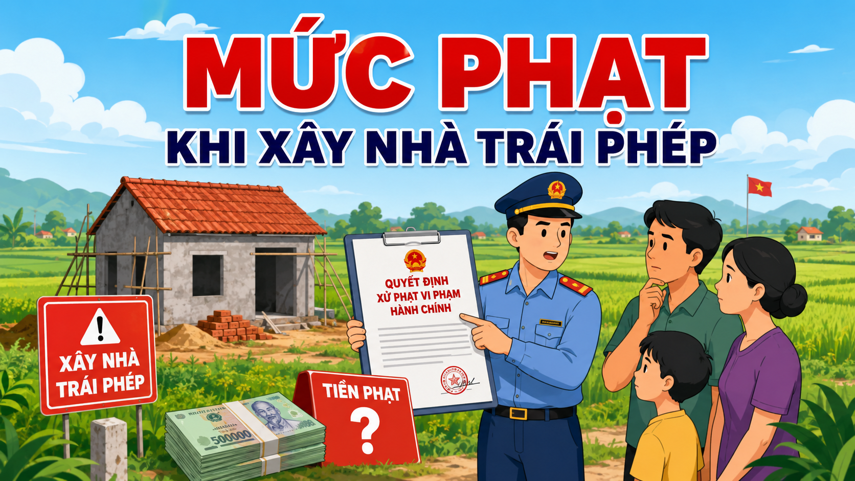 Mức phạt khi xây nhà trái phép trên đất nông nghiệp tới 200 triệu đồng