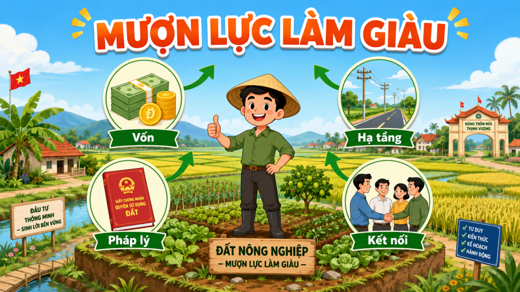 Sơ đồ 5 nguồn lực giúp đất nông nghiệp mượn lực làm giàu