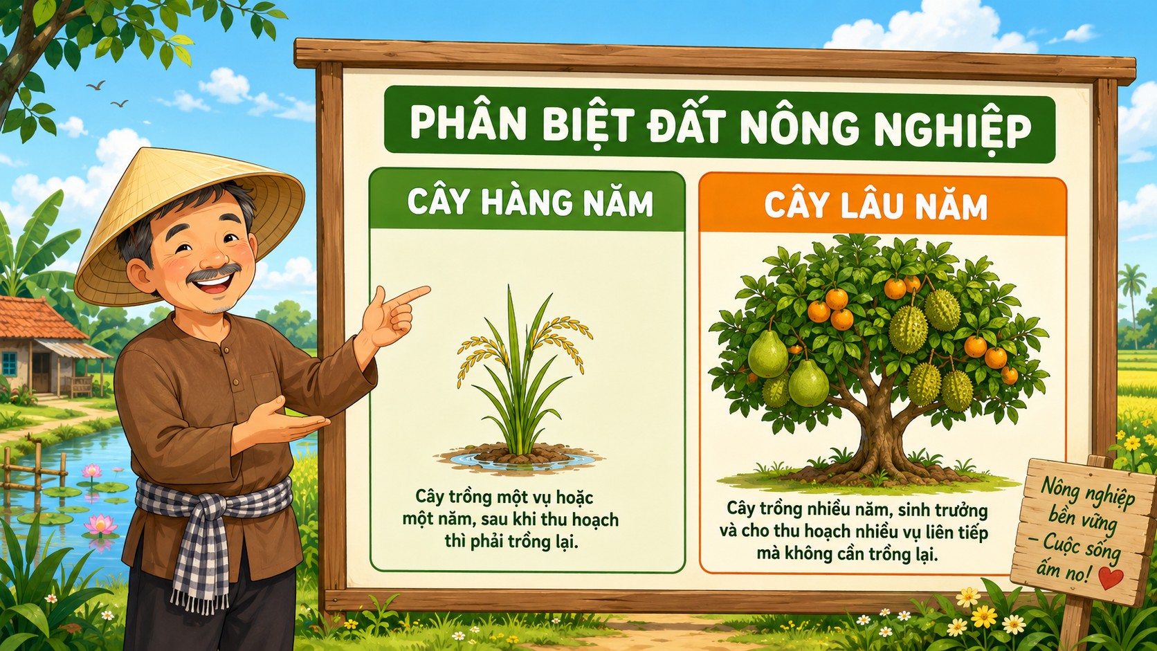Bảng phân biệt đất nông nghiệp cây hàng năm và cây lâu năm