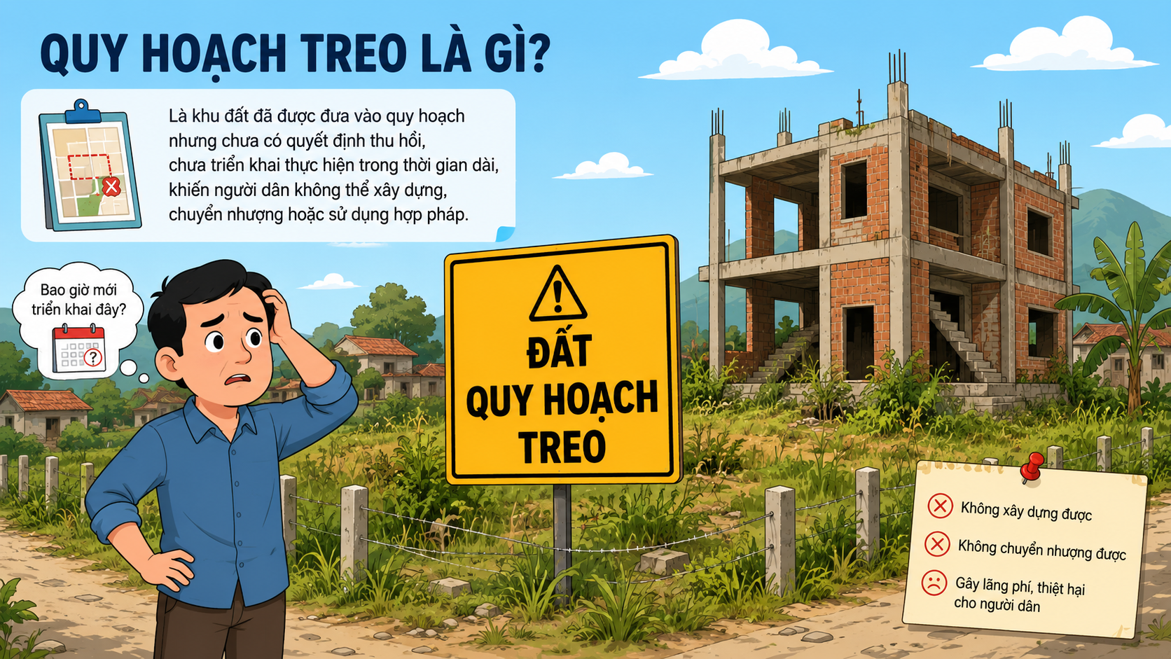 Quy hoạch treo là gì - đất quy hoạch treo không xây dựng được
