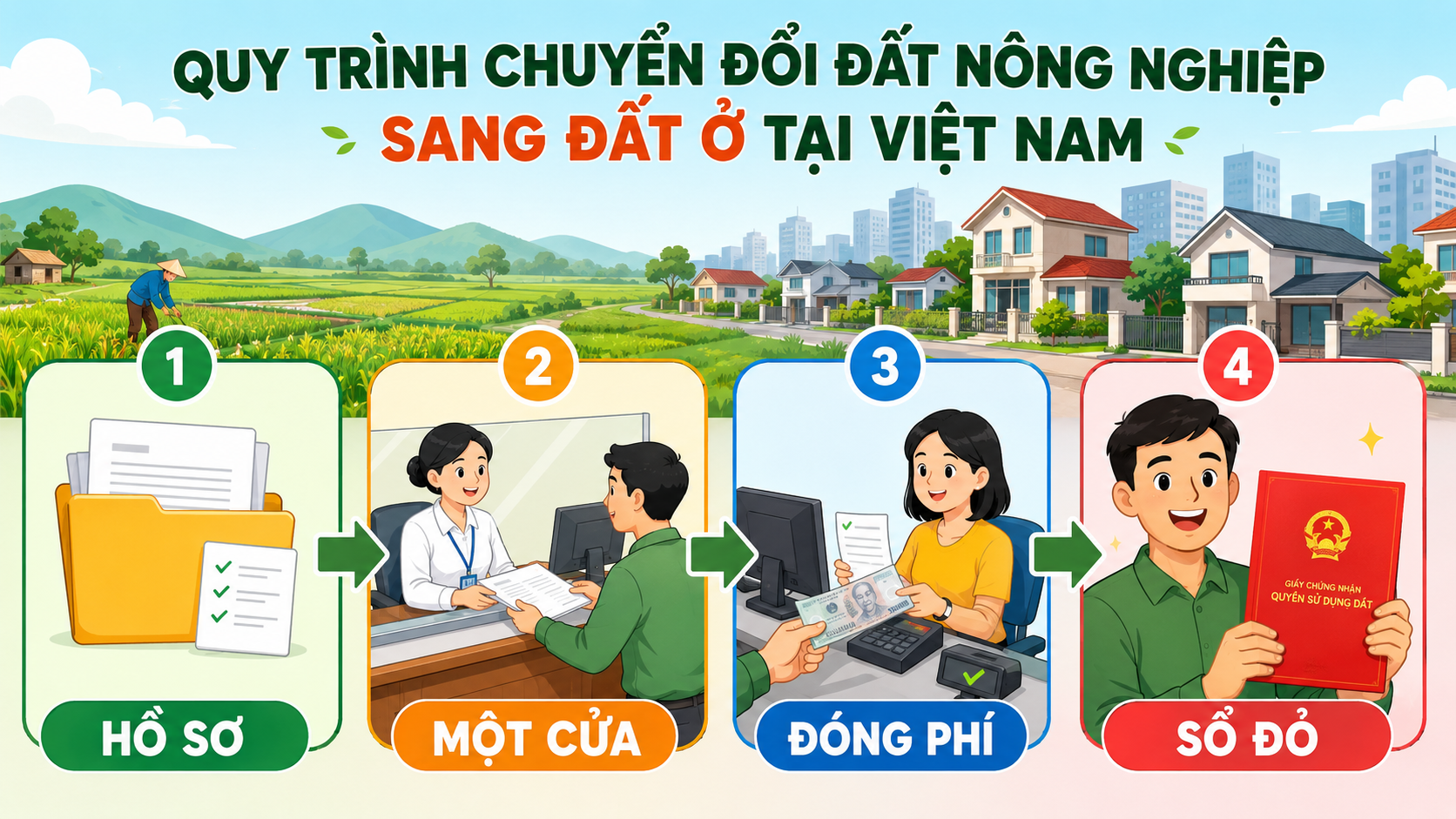Quy trình chuyển đổi đất nông nghiệp khác sang đất thổ cư