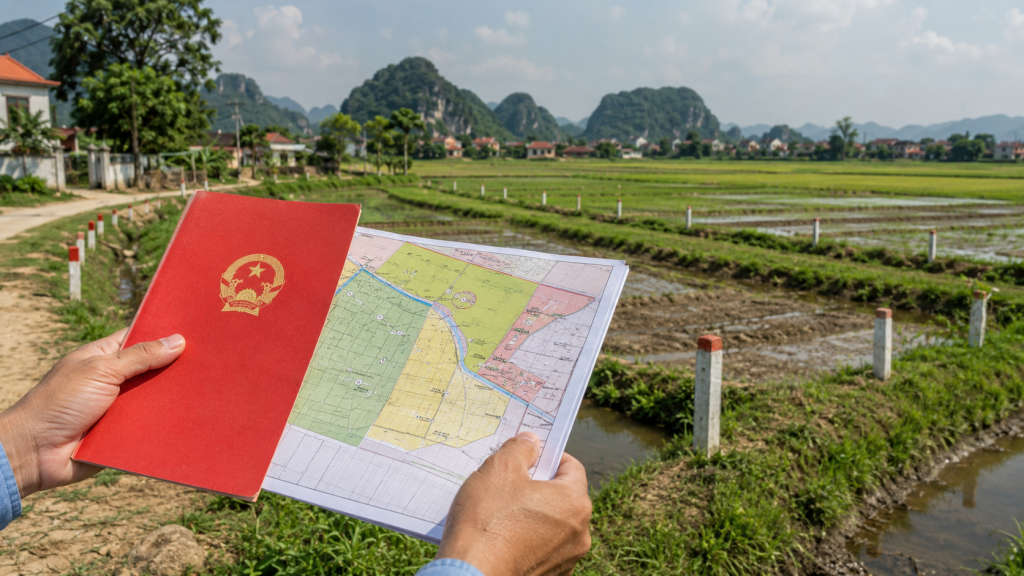 Sổ đỏ và bản đồ quy hoạch sử dụng đất nông nghiệp