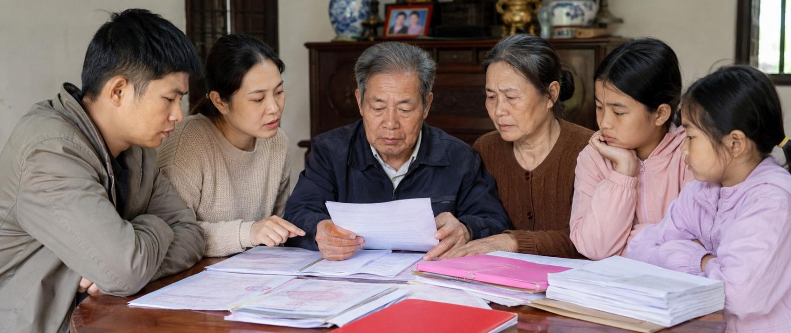 Gia đình chuẩn bị hồ sơ làm sổ đỏ cho đất nông nghiệp không giấy tờ
