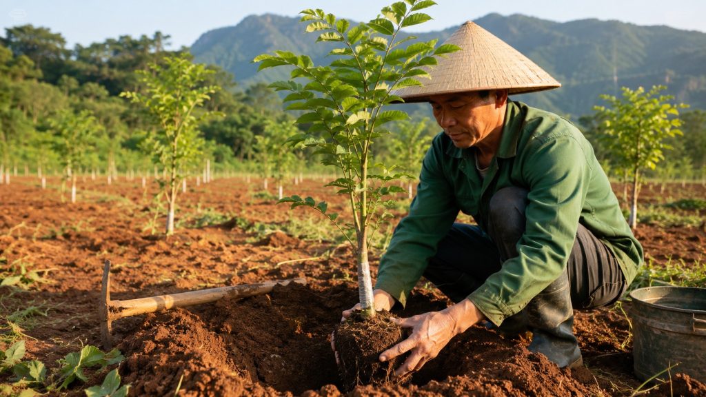 Trồng bồ kết ghép trên đất nông nghiệp - cây trồng lâu năm không gai