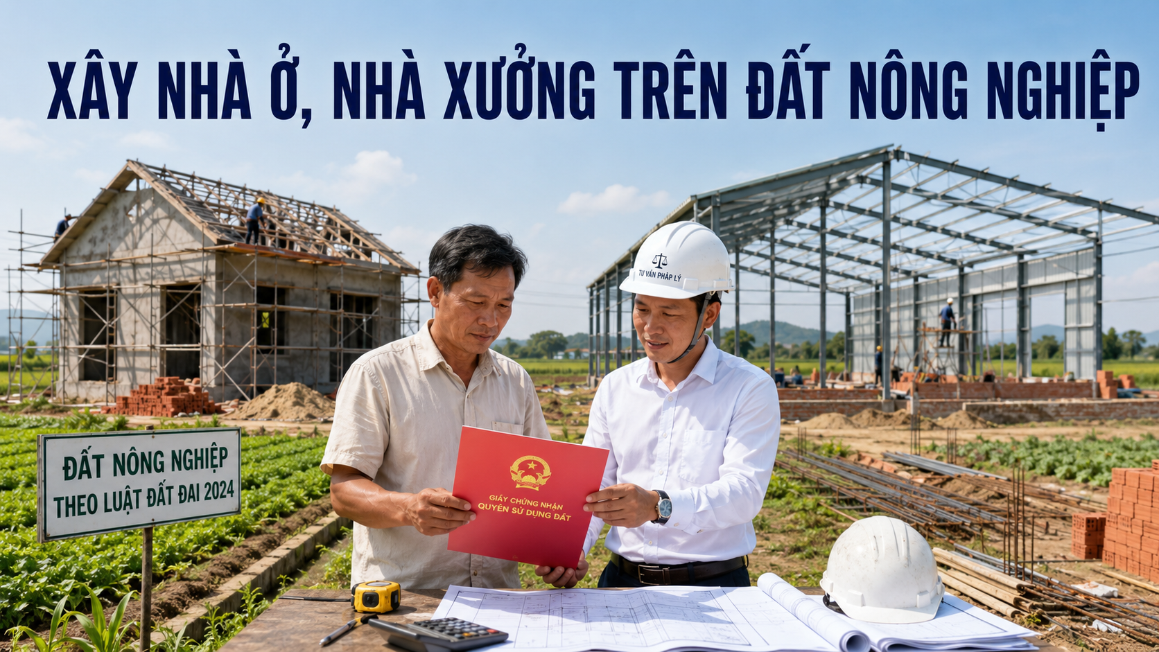 Xây nhà ở, nhà xưởng trên đất nông nghiệp theo Luật Đất đai 2024