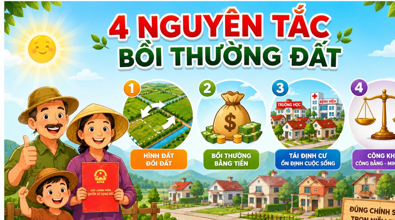 4 nguyên tắc bồi thường khi thu hồi đất theo Luật Đất đai 2024