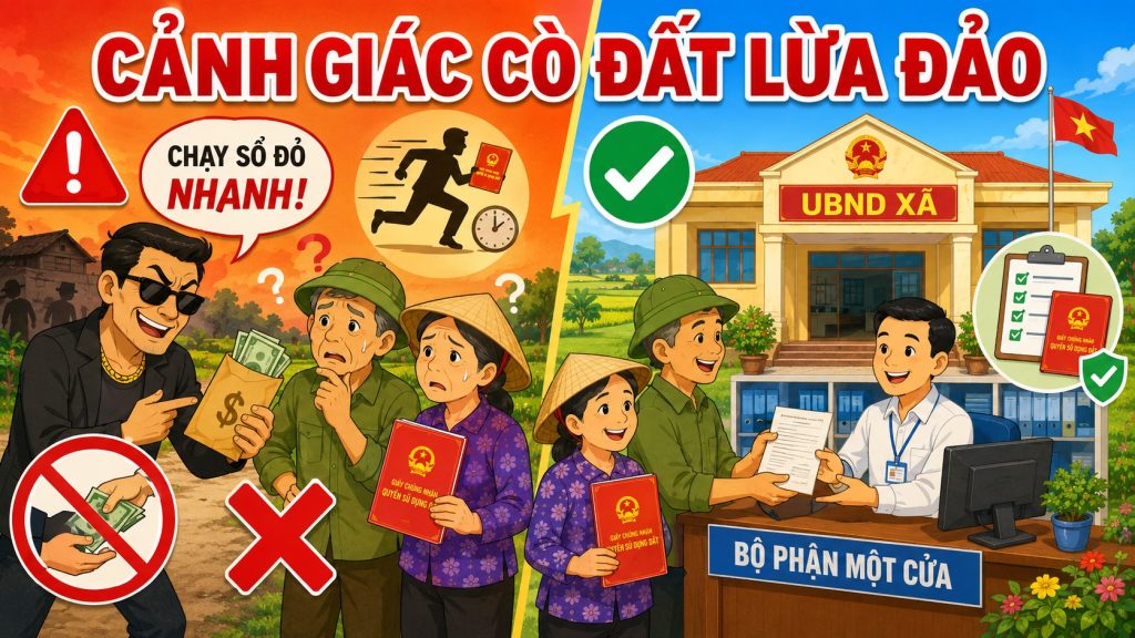 Cảnh giác cò đất lừa đảo khi làm sổ đỏ cho đất nông nghiệp, nên làm đúng quy trình tại UBND xã