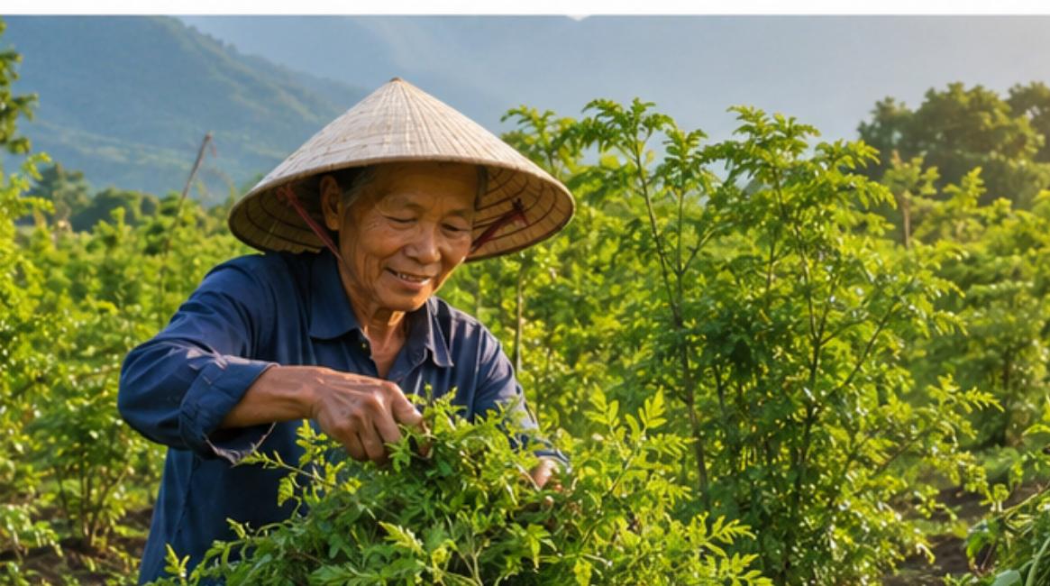 Mô hình trồng cây dược liệu ở Khánh Hòa - nông dân thu hoạch đinh lăng