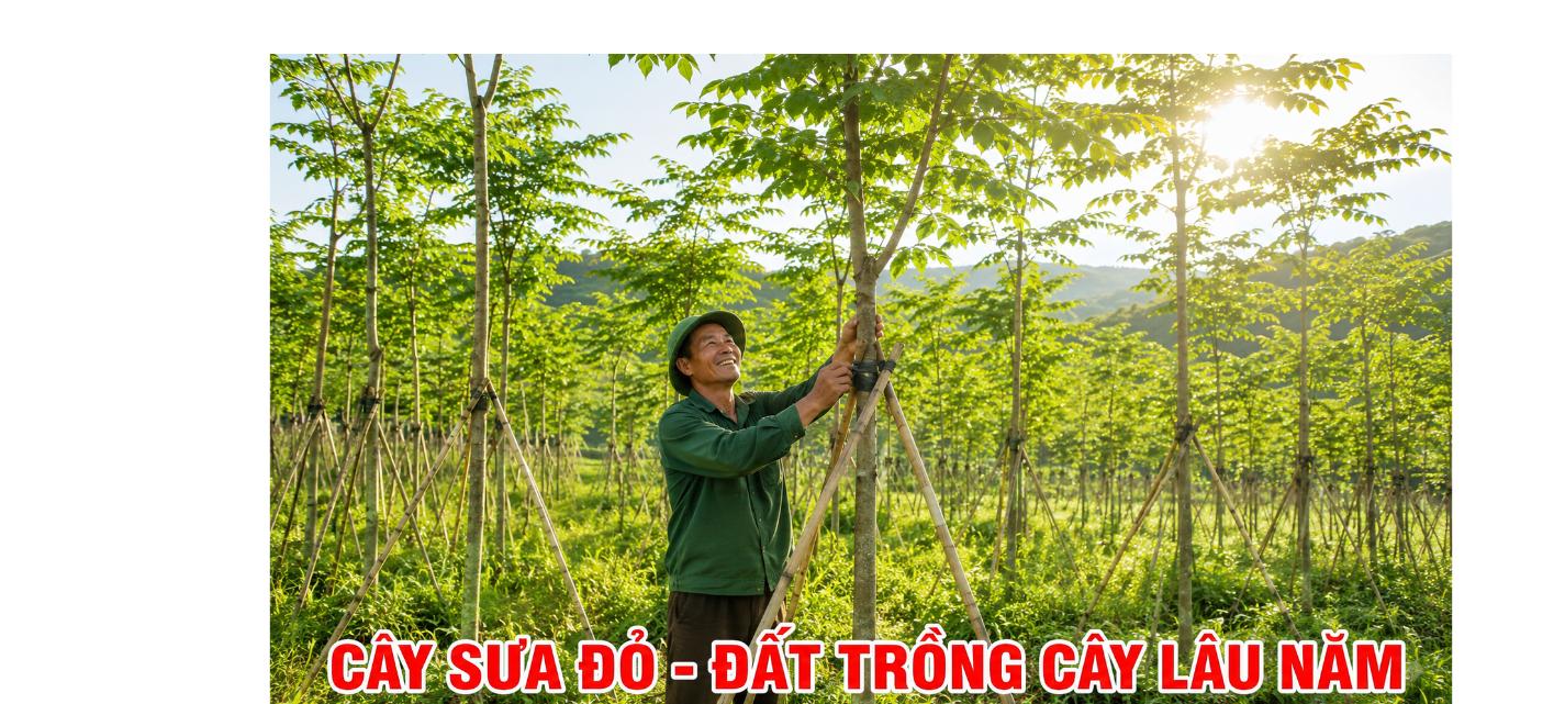 Vườn cây sưa đỏ trồng trên đất trồng cây lâu năm giúp nông dân làm giàu
