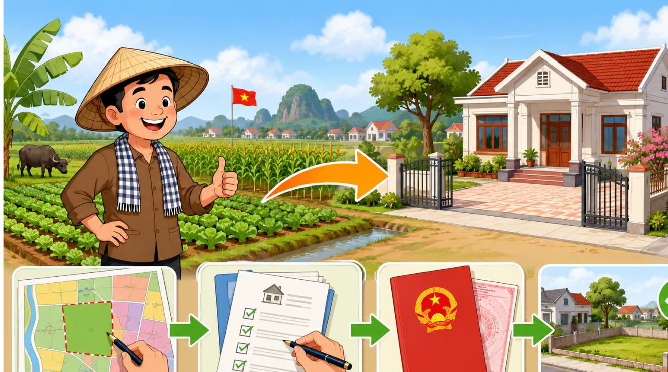 Quy trình chuyển đổi mục đích sử dụng đất lên thổ cư Quy trình chuyển đổi mục đích sử dụng đất lên thổ cư
